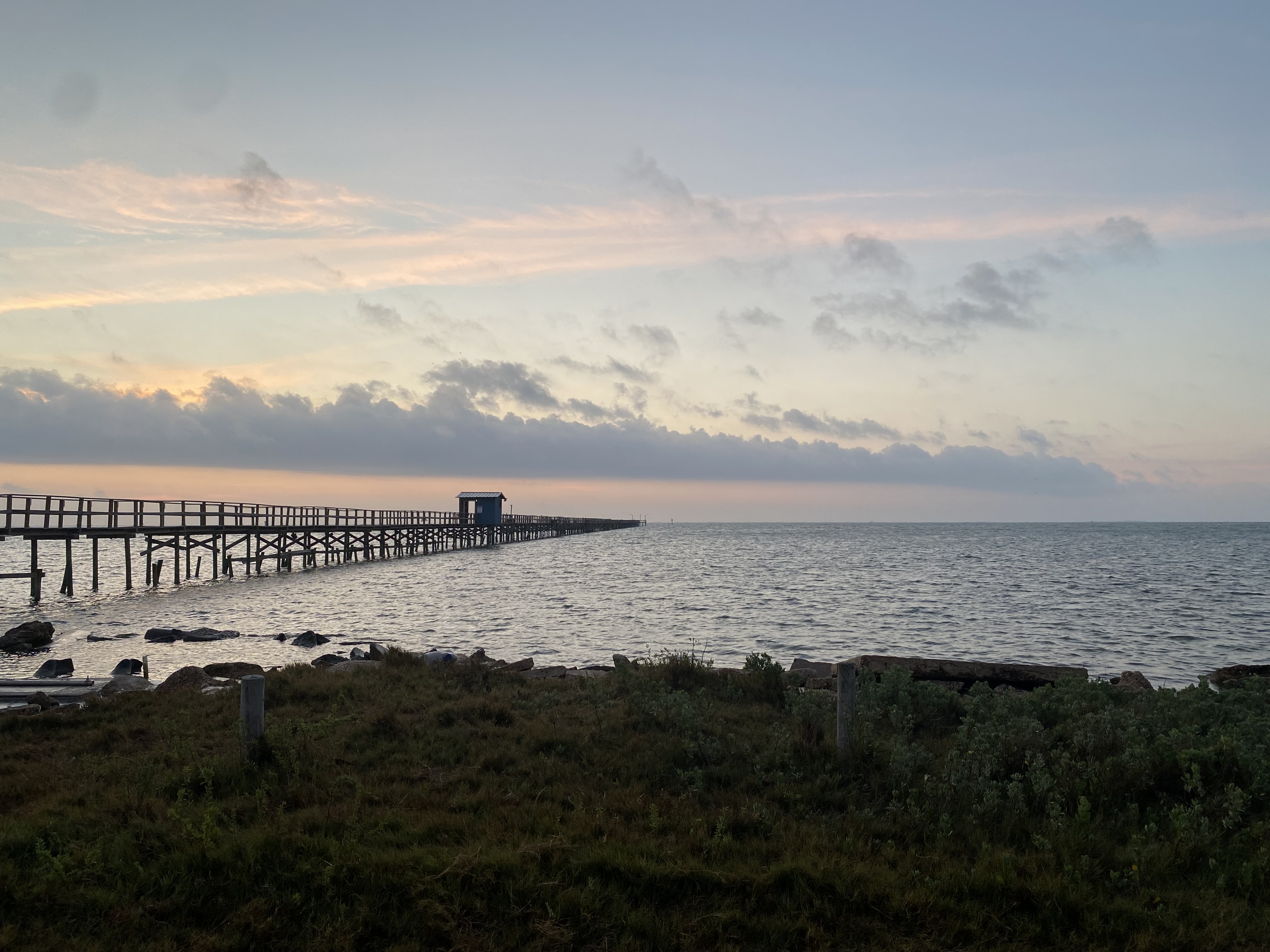 Fishing pier at dawn